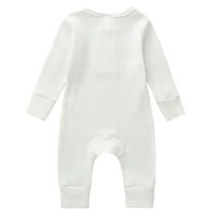 Caveitl 3- mjeseci novorođene dječje proljeće i jesenska odjeća udobne pune boje okruglih remenica Rompers