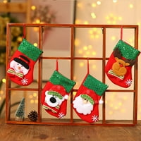 TutunAumb Winter Festival nove prodaje Retro božićne čarape poklon torba Božićni bombonski torbi Stereo poklon čarape-višebojni