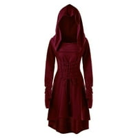 Halloween esencijalna renesansna haljina za žene casual kapuljača ogrtači haljine obične vintage hood