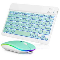 U lagana tastatura i miš sa pozadinom RGB svjetla, multi uređaj tanka punjiva tastatura Bluetooth 5.