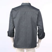 Muška majica kuhara Kuhinjska radna uniforma Chef Cook Cook Hotel Jacket Kantina Cake Torba kostim sivi