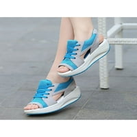 Daeful dame sportske sandale sandale sandale mrežne ležerne cipele trčanje lagana debela potplata čipka za čipke cipele plave 9