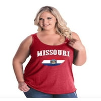 MMF - Ženski Plus sizen tenk vrh, do veličine - Flag Missouri