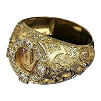 Yinguo prsten retro rezbareni puni prsten daje muškarce za dijamantske božićne poklone veličine 6- jedna veličina