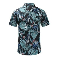 Njoeus Havajska majica za muškarce Muške majice Muškarci Ležerne prilike za print Džepne majice Dugme za zatvaranje majica za zatvaranje majica za muškarce na klirensu