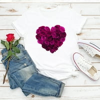 Pismo za žene Tjeljac Valentinovo Ispiši kratki rukav majica Novelty Grafički vrhovi pokloni za žene