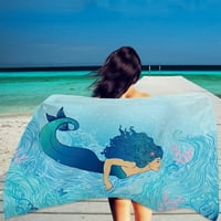 Cartoon sirena print plaže ručnik za plažu Microfiber Brzo sušenje ručnika Super Apsorbent Kućni ukras Travel Sauna Yoga Mat Ženska Djevojka