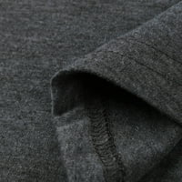 Izrez s dugim rukavima Čvrsti pulover Ispiši labav nepravilni treperi za žene za žene Dressy Ležerne seksi sive veličine l