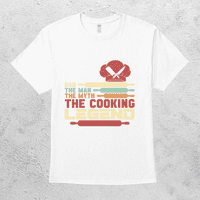 Tata čovjek mit kuhanje legenda vintage chef poklon majica majica