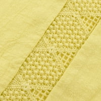 Ženski rukav i bluze za proljeće Prednji kravata modni rukavi bluze ušiju ljetni V izrez Tees Yellow