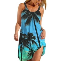 Haljine za plažu za žene Seksi havajska tropska remena za rezanje mini rezervoara Summer Loose Comfy