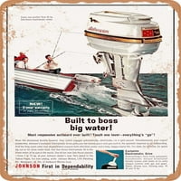 Metalni znak - izgrađen za šeficu Big Water Johnson prvo u premišljenosti Vintage ad - Vintage Rusty