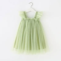 Niuredltd Devojke Girls Fly Rulleve Solid Tulle Princess Haljina Dance Party Haljine Odjeća 80