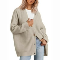 Pyju Clearence ženske modne otvorene prednje kardigan džempere, dugih rukava Slouchy mekani kabeli Knit