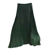 Suknje za žene Ženske mine solidne sagledne elegantne midi elastične struke Maxi suknje ženske suknje zelene jedna veličina