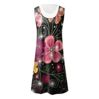 Ljetne haljine za žene Ležerne prilike cvjetne rukavice bez rukava Black M