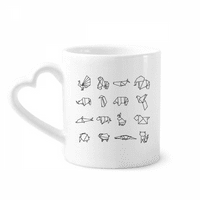 Origa životinjski geometrijski oblik kafe cerac pilje za piće čaša srce