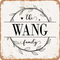 Metalni znak - porodica Wang - Vintage Rusty izgled
