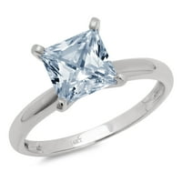CT briljantna princeza Clear Simulirani dijamant 18k bijeli zlatni pasijans prsten sz 6.75