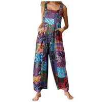 Labakihah Jumpsuits za žene Ženske modne etničke stile Patchwork vintage tiskani tasteri suspender kombinezon