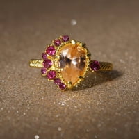 Duhgbne Bright Amber Ring Amber Nakit Modni nakit angažirani prsten za žene