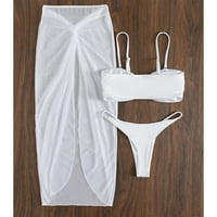 Ženski kupaći kostimi Srednji ne-binarni kupaći kostimi Ženski Split Tri mrežice Pure Color Bikini ženski