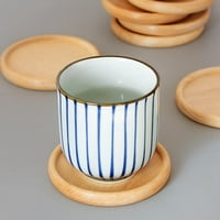 Jednostavan japanski šalica u obliku kvadratnih krugova drvena coaster bukovska izolacija od bukovog