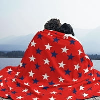 USA Amerika Patriotism crvena pokrivačica, flaffy soft cosy pokrivač Flannel plišani mikrofiber kauč, posteljina, 80 x60