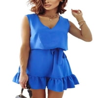 Voguele Ženske haljine Swing sandress kratke mini haljine A-line Blue S