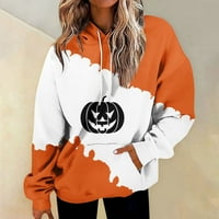 Yubatuo Womens Halloween Dukserica Ženska modna Halloween Ispiši labavi Ležerni Dnevni dugi rukav Top