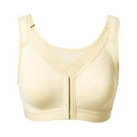 Ženski prednji zatvarač grudnjaci Push up Beamwless Plus Veličine Sports Bra Khaki XXL