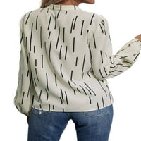 Glonme dugih rukava za žene labave radne vrhove Casual V izrez majica Beige 2xl