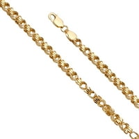 Jewels 14k žuta zlatna šuplja kvadratna ogrlica sa latinom s kopčom za kandžu jastoga