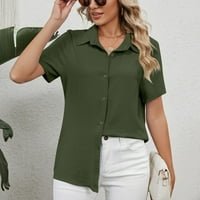 Adviicd bluze casual vrhovi za žene Ženska rukava Šifonska košulja na vratu Ležerne košulje za blube Green XXL