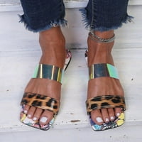 Lydiaunistar Ženske sandale Ljetna modna Leopard plaža cipele ravne potpetice leptir sandale smeđe 6