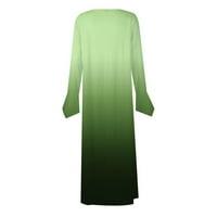 Lenago ženska jesenska haljina plus veličine casual okruglog vrata dugih rukava s preklopom preklopljenim