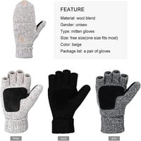 Zimske pletene kabrioletne rukavice bez prstiju vune rukavice tople rukavice za žene i muškarce