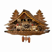 Kvarc Cuckoo Clock Crna šumska kuća sa pomičnim drvetom i mlicnim kotačem, uz muziku