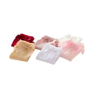 Fanvereka Baby Girls Čarape novorođenčerne čarape za dugu cijev od novorođenčadi sa ukrasom za luknot