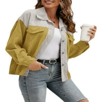 Canrulo Womens Košulja od košulje od flišenog jakna s dugim rukavima prema dolje ovratnik na gornjoj kaputu na gornjoj traci sa džepom za poklopce