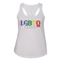 Zauvijek LGBT ponos ženski trkački rezervoar, bijeli, veliki
