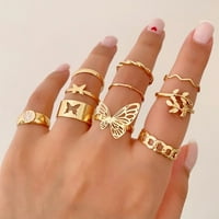 Twisted pletenice Zlatni prsten Girls Vintage Butterfly Ring Midi prstenovi za festival zaljubljenih