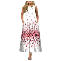 Duks haljina za žene Žene Ležerne prilike za ispis Veliki haljina s okruglim vratom Duga haljina bez