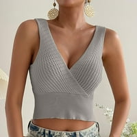 Auroural ljetni vrhovi za žene plus veličine modne žene seksi V-izrez bez rukava bez rukava izlasci