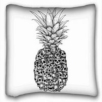 Winhome lobanje ananas bijeli bacanje jastučni jastučni futrole poklopac jastuka navlaka naglasak na
