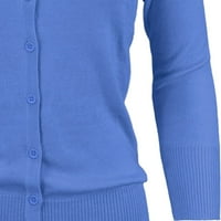 Ženski džemper Klit Cardigan - rukav Crewneck Osnovna klasična casual gumba dolje meko lagan vrh