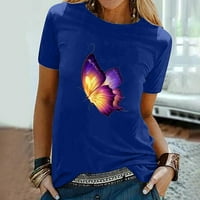 Fjofpr Ženski vrhovi ženske tiskane majice Casual majica s kratkim rukavima