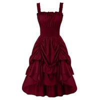Ženska haljina Retro stil Solid Boja truba dugačka haljina dugačka haljina gotičke odjeće Ženska haljina
