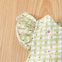 Novorođenčad bebe Girl Humsuit outfit cvjetni ispis mališani devojka casual ruffle bez rukava bez rukava i trake za glavu