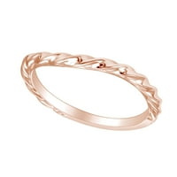 Okrugli oblik konopskog stila Enagement prsten 14K čvrste ruže Zlatne prstene veličine-5.5